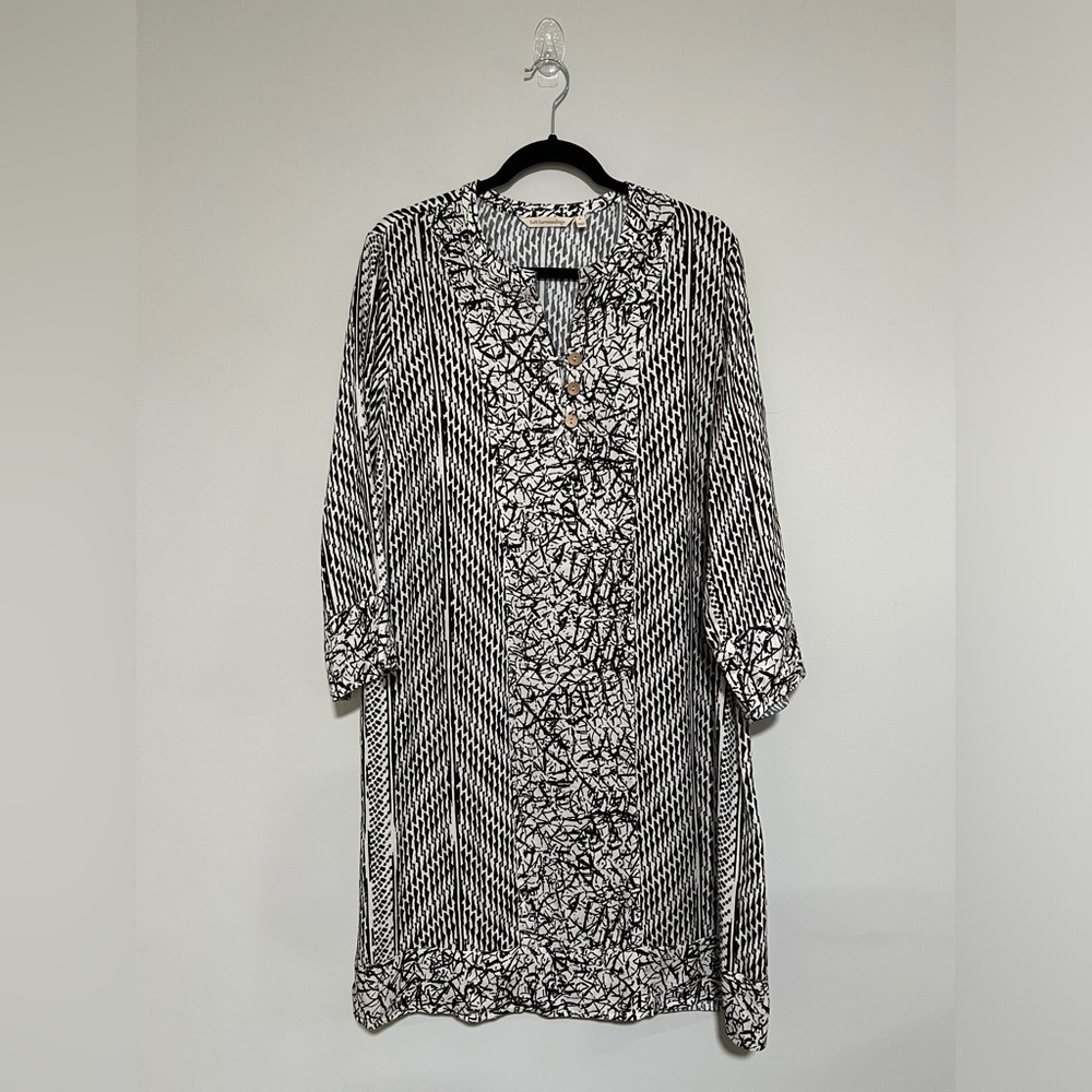Soft Surroundings Raven Hi Def Abstract Transitional Dress Size Large